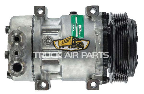TruckAir Parts 03-1405Q - QCC Standard AFT SD7H15 AC Compressor, 6 Groove, 125mm, 12V